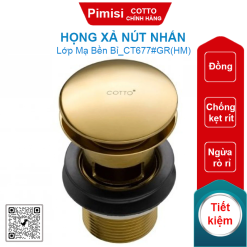 Họng xả Cotto CT677#GR(HM) nút nhấn màu vàng