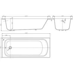 Alternative view of Bồn tắm xây American Standard BTAS2708 Millano thép tráng men 1.7M