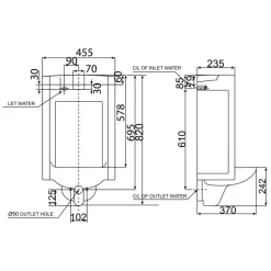 Alternative view of Bồn tiểu nam American Standard WP-6506 (WP6506) treo tường cảm ứng 220V