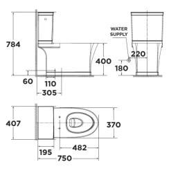 Alternative view of Bồn cầu American Standard VF-2781 (VF-3781+VF-4781)