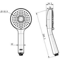 Alternative view of Tay sen tắm American Standard 1030980001 3 chế độ 120mm