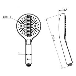 Alternative view of Tay sen tắm American Standard 1030990001 3 chế độ 120mm RainClick Combing