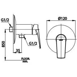 Alternative view of Củ sen tắm Cotto CT1216A nóng lạnh