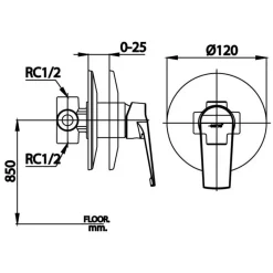 Alternative view of Củ sen tắm Cotto CT1217A nóng lạnh