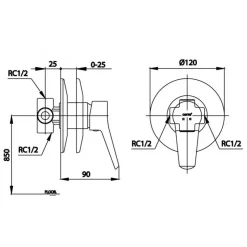 Alternative view of Củ sen tắm Cotto CT1233A nóng lạnh