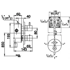 Alternative view of Van điều chỉnh nóng lạnh Cotto CT2084 âm tường