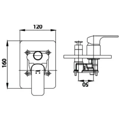 Alternative view of Củ sen tắm Cotto CT2145A#WH nóng lạnh âm tường màu trắng
