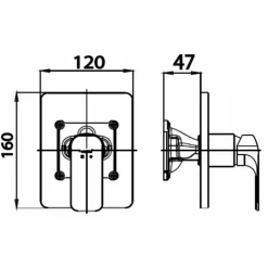 Alternative view of Van điều chỉnh nóng lạnh Cotto CT2146A âm tường