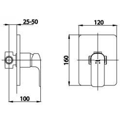 Alternative view of Củ sen tắm Cotto CT2146A#GR nóng lạnh âm tường màu vàng