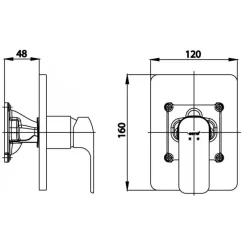 Alternative view of Van điều chỉnh nóng lạnh Cotto CT2151A âm tường