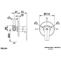 Alternative view of Van điều chỉnh nóng lạnh Cotto CT2161A âm tường