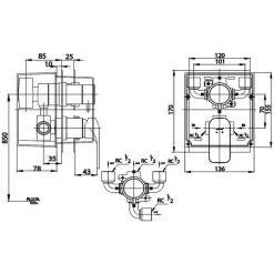 Alternative view of Van điều chỉnh nóng lạnh Cotto CT2245A âm tường