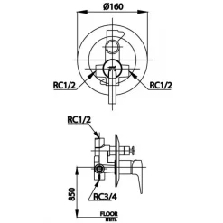 Alternative view of Củ sen tắm Cotto CT2267A nóng lạnh