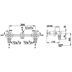 Alternative view of Van điều chỉnh nóng lạnh Cotto CT254C16 âm tường