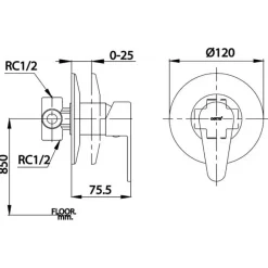 Alternative view of Củ sen tắm Cotto CT3004AE nóng lạnh