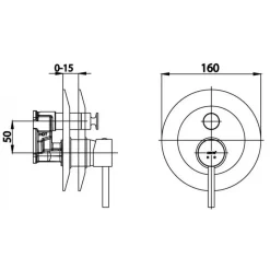 Alternative view of Van điều chỉnh nóng lạnh Cotto CT518A âm tường