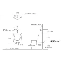 Alternative view of Bồn tiểu nam Cotto C3010 (N1) treo tường