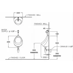 Alternative view of Bồn tiểu nam Cotto C307 Venus treo tường