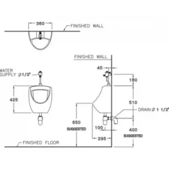 Alternative view of Bồn tiểu nam Cotto C3080 Baron treo tường