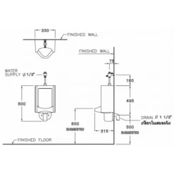 Alternative view of Bồn tiểu nam Cotto C313 Natasha treo tường