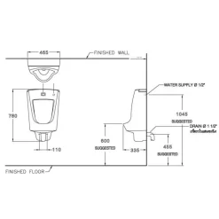 Alternative view of Bồn tiểu nam Cotto C3011(AC) cảm ứng dùng điện