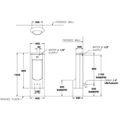 Alternative view of Bồn tiểu nam Cotto C31507DC cảm ứng Waterford
