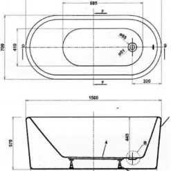Alternative view of Bồn tắm Cotto BT1236EP(H) WH đặt sàn 1.7M
