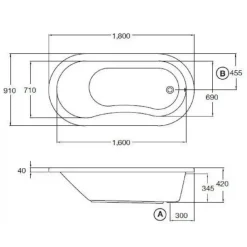 Alternative view of Bồn tắm Cotto BT2020SPP đặt sàn 1.8M