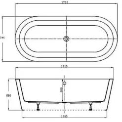 Alternative view of Bồn tắm Cotto BT207EP(H) WH đặt sàn 1.7M