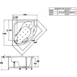 Alternative view of Bồn tắm Cotto BTW334PP(H) WH đặt sàn 1.2M massage