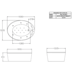 Alternative view of Bồn tắm Cotto BTW377PP(H) WH đặt sàn 1.7M massage