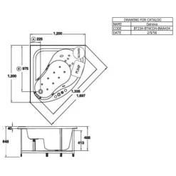 Alternative view of Bồn tắm Cotto BWA434PP(H) WH đặt sàn 1.2M massage