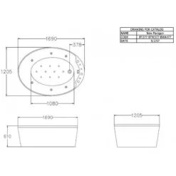 Alternative view of Bồn tắm Cotto BWA477PP(H) WH đặt sàn 1.7M massage sục khí