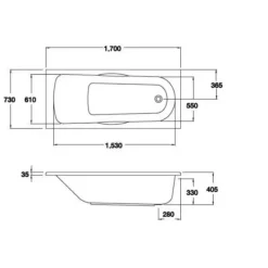 Alternative view of Bồn tắm xây Cotto BH227PP(H) WH 1.7M có tay vịn