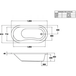 Alternative view of Bồn tắm xây Cotto BT202PP(H) WH 1.8M