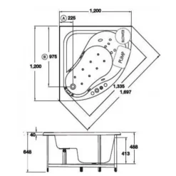 Alternative view of Bồn tắm xây Cotto BT234PP(H) 1.2M