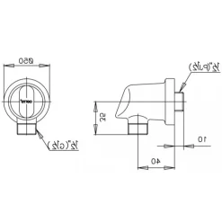 Alternative view of Cút nối tường Cotto CT600#GR(HM) âm tường màu vàng