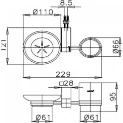 Alternative view of Kệ ly Cotto CT887(HM) kết hợp với kệ xà phòng