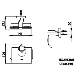 Alternative view of Móc giấy vệ sinh Cotto CT0065#BL(HM) màu đen