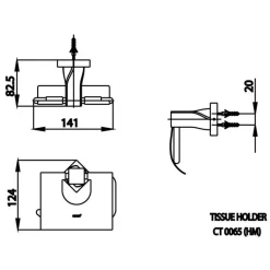 Alternative view of Móc giấy vệ sinh Cotto CT0065#GR(HM) màu vàng
