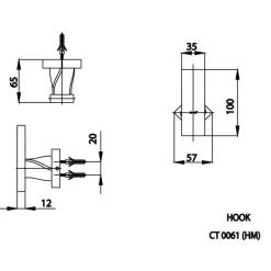 Alternative view of Móc áo Cotto CT0061#BL(HM) Twist 1 móc màu đen