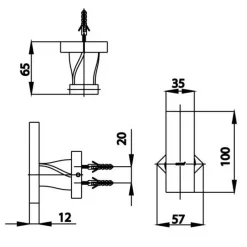 Alternative view of Móc áo Cotto CT0061#GR(HM) Twist 1 móc màu vàng