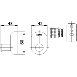 Alternative view of Móc áo Cotto CT0126(HM) 1 móc