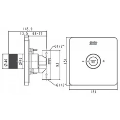 Alternative view of Nút điều chỉnh đầu sen American Standard FFAS0926CS EasySET màu vàng