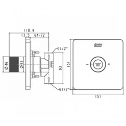 Alternative view of Nút điều chỉnh đầu sen American Standard FFAS0926HG EasySET màu xám đen