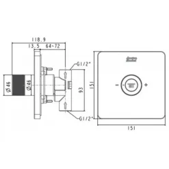 Alternative view of Nút điều chỉnh đầu sen American Standard FFAS0926MB EasySET màu đen