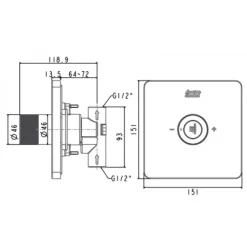 Alternative view of Nút điều chỉnh thân vòi sen American Standard FFAS0927 EasySET