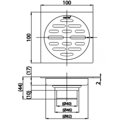 Alternative view of Thoát sàn Cotto CT6404Z2P(HM) (Ø82)
