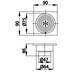 Alternative view of Thoát sàn Cotto CT646Z1(HM) (Ø47)