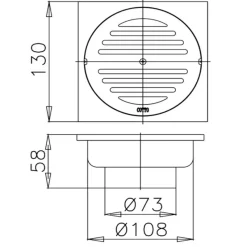 Alternative view of Thoát sàn Cotto CT647Z2(HM) (Ø73)